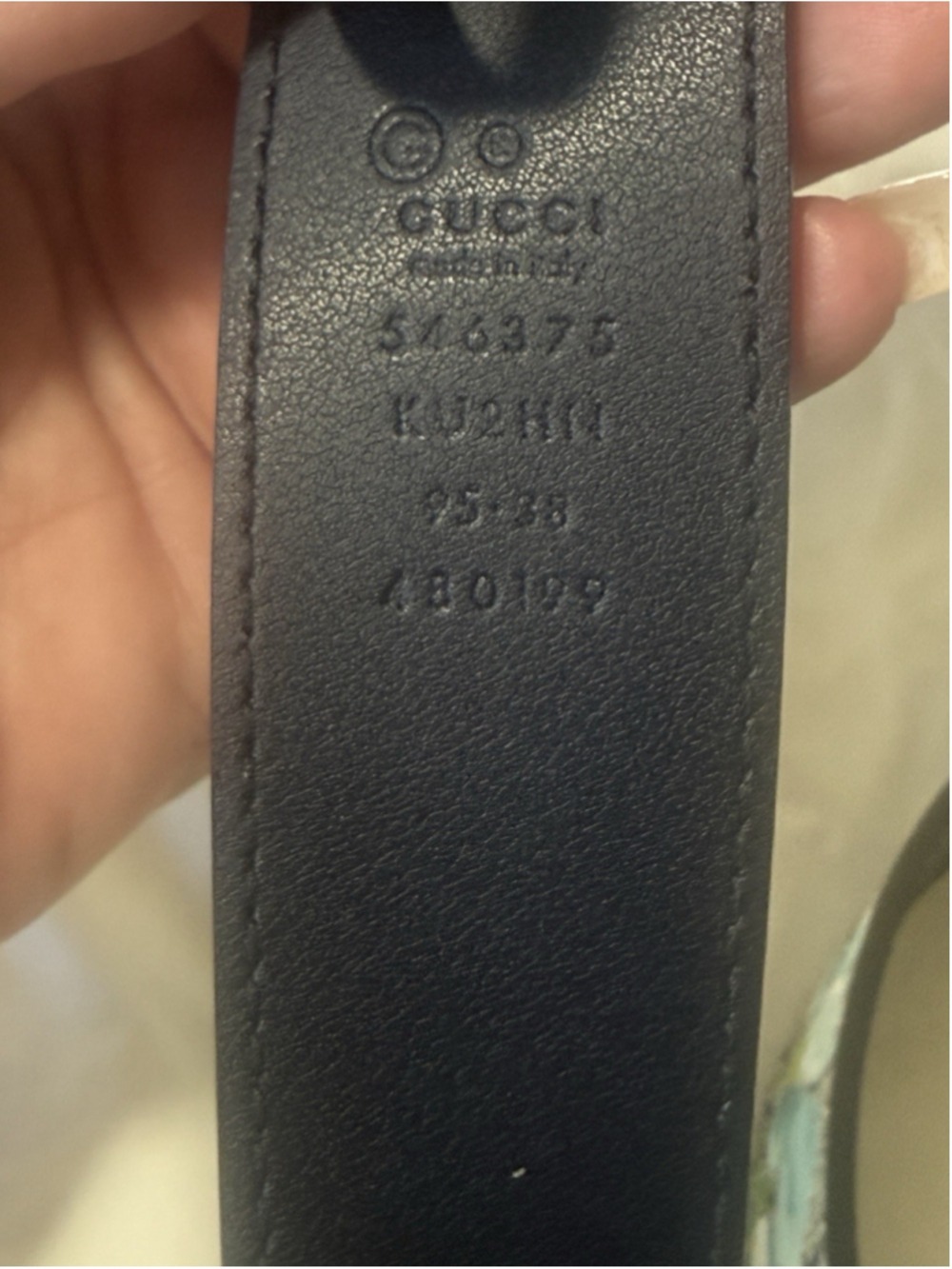 Gucci Gucci Silver Buckle Blue GG Supreme Coated Canvas Belt 95/38 floral - Picture 5 of 16
